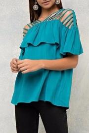  Turquoise Crisscross Blouse