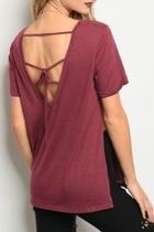  Purple Criss-cross Top