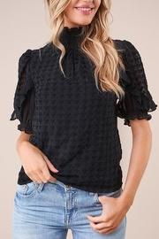  Smocked Mockneck Blouse