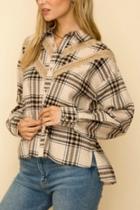  Over-sized Plaid Button-down-shirt