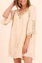  Embroidery Detailed Dress
