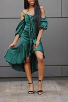  Green Silky Dress