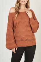  Marled Open-knit Sweater