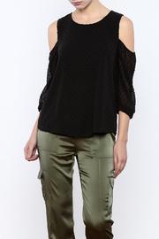  Dot Cold Shoulder Top