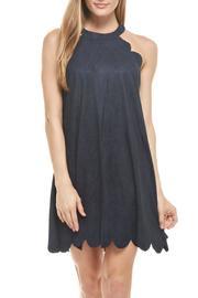  Navy Vegan Suede Dress