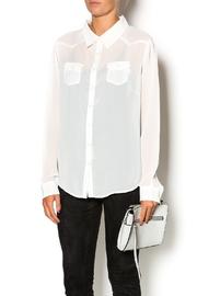  Solid White Georgette Blouse