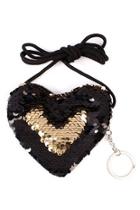  Reversible-heart Sequin Crossbody-bag