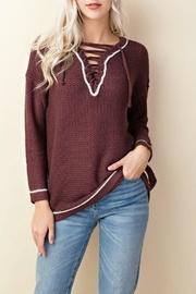 Knit Lace-up Sweater