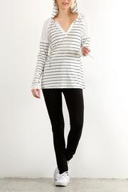  V Neck Stripped Hoodie