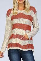  Orange Stripe Sweater