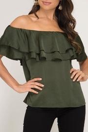  Off-shoulder Satin Top