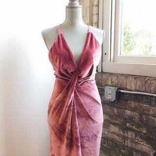  Gather Me Velvet Dress