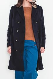  Leopard Neck Fur Coat