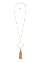  Moroccan-quatrefoil-pendant-necklace And Earring-set