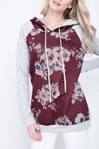  Quilted Floral Hoodie