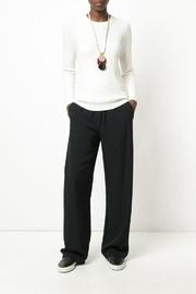  Crew-neck Bell-sleeved Sweater
