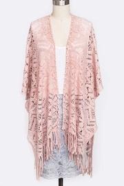  Pearl Accent Fringe-cardigan