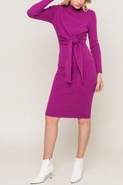  Mock-neck Front-tie Sweater0dress