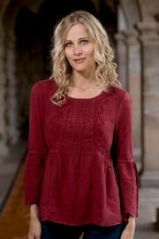  Trumpet Embroidered Blouse
