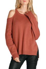  Scoop Neck Cold Shoulder Sweater