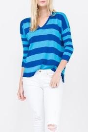  Striped V-neck Pullover