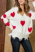  Distressed Hearts Sweater