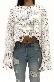  White Distressed Sweater
