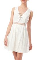  White Lace Up Dress