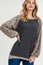  Leopard Cashmere-brushed Top