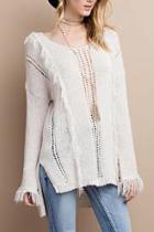  Knitted Fringe Sweater