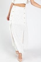  Play-fair White-stripe Maxi-skirt