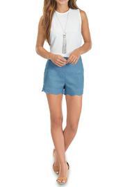  Scallop Hem Blue Shorts