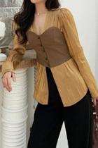  Two-toned Brown Corset Top
