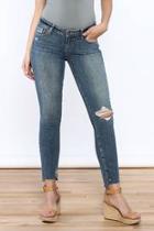  Destructed Uneven Hem Jeans