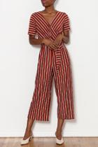  Striped Wrap Jumpsuit