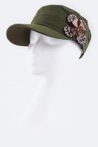  Sequins Flower Military-cap