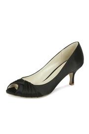  Black Satin Heel
