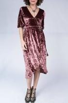  Midi Faux Wrap Dress With Tulip Skirt