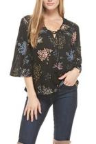  Navy Floral Burst Top