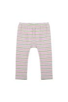  Pink And Khaki Stripe Organic Leggings