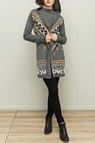  Geometrical Open Cardigan