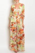  Cream Floral Jumpsuit