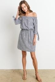  Gingham Off-shoulder Dress
