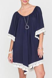  Off-shoulder Navy Dress