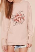  Embroidered Back-cut-out Sweatshirt