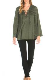  Faux Suede Tie Up Top