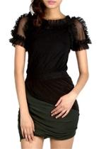  Ruffle Sleeve T-shirt