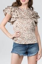  Frilly Sleeve Leopard Top