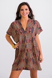  Snakeprint Vneck Dress