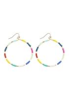  Hoop-multi-glass Beads-hook-earrings